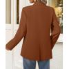 imageZESICA Womens Fall Business Casual Blazers 2025 Long Sleeve Lapel Open Front Button Work Blazer Jackets with PocketsCaramel