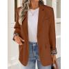 imageZESICA Womens Fall Business Casual Blazers 2025 Long Sleeve Lapel Open Front Button Work Blazer Jackets with PocketsCaramel
