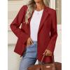 imageZESICA Womens Fall Business Casual Blazers 2025 Long Sleeve Lapel Open Front Button Work Blazer Jackets with PocketsWine