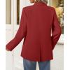 imageZESICA Womens Fall Business Casual Blazers 2025 Long Sleeve Lapel Open Front Button Work Blazer Jackets with PocketsWine