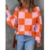 imageZESICA Womens 2025 Fall Fashion Turtleneck Long Sleeve Striped Ribbed Knit Loose Pullover Sweater TopsOrange