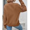 imageZESICA Womens 2025 Fall Long Sleeve Crew Neck Solid Color Cable Knit Chunky Casual Oversized Pullover Sweater TopsCamel