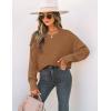 imageZESICA Womens 2025 Fall Long Sleeve Crew Neck Solid Color Cable Knit Chunky Casual Oversized Pullover Sweater TopsCamel