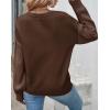 imageZESICA Womens 2025 Fall Long Sleeve Crew Neck Solid Color Cable Knit Chunky Casual Oversized Pullover Sweater TopsCoffee