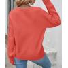 imageZESICA Womens 2025 Fall Long Sleeve Crew Neck Solid Color Cable Knit Chunky Casual Oversized Pullover Sweater TopsCoral