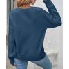 imageZESICA Womens 2025 Fall Long Sleeve Crew Neck Solid Color Cable Knit Chunky Casual Oversized Pullover Sweater TopsDustyblue