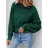 imageZESICA Womens 2025 Fall Long Sleeve Crew Neck Solid Color Cable Knit Chunky Casual Oversized Pullover Sweater TopsForestgreen