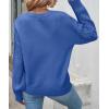 imageZESICA Womens 2025 Fall Long Sleeve Crew Neck Solid Color Cable Knit Chunky Casual Oversized Pullover Sweater TopsRoyalblue