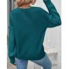 imageZESICA Womens 2025 Fall Long Sleeve Crew Neck Solid Color Cable Knit Chunky Casual Oversized Pullover Sweater TopsTeal
