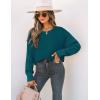 imageZESICA Womens 2025 Fall Long Sleeve Crew Neck Solid Color Cable Knit Chunky Casual Oversized Pullover Sweater TopsTeal