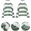 imageZESICA Womens 2025 Fall Long Sleeve Oversized Striped Color Block Comfy Loose Crew Neck Knitted Pullover SweaterGreen