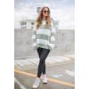 imageZESICA Womens 2025 Fall Long Sleeve Oversized Striped Color Block Comfy Loose Crew Neck Knitted Pullover SweaterGreen
