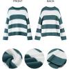 imageZESICA Womens 2025 Fall Long Sleeve Oversized Striped Color Block Comfy Loose Crew Neck Knitted Pullover SweaterGreygreen
