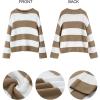 imageZESICA Womens 2025 Fall Long Sleeve Oversized Striped Color Block Comfy Loose Crew Neck Knitted Pullover SweaterLightkhaki