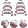 imageZESICA Womens 2025 Fall Long Sleeve Oversized Striped Color Block Comfy Loose Crew Neck Knitted Pullover SweaterPink