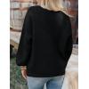 imageZESICA Womens Button Down Cardigan Sweaters 2025 Fall Lantern Long Sleeve Mock Neck Chunky Knit Outerwear CoatBlack