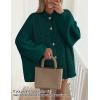imageZESICA Womens Button Down Cardigan Sweaters 2025 Fall Lantern Long Sleeve Mock Neck Chunky Knit Outerwear CoatDarkgreen