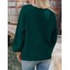 imageZESICA Womens Button Down Cardigan Sweaters 2025 Fall Lantern Long Sleeve Mock Neck Chunky Knit Outerwear CoatDarkgreen