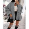 imageZESICA Womens Button Down Cardigan Sweaters 2025 Fall Lantern Long Sleeve Mock Neck Chunky Knit Outerwear CoatGray