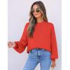 imageZESICA Womens Casual Turtleneck Long Lantern Sleeve Fall 2025 Oversized Ribbed Knit Pullover Sweater Jumper TopFirered
