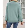 imageZESICA Womens Casual Turtleneck Long Lantern Sleeve Fall 2025 Oversized Ribbed Knit Pullover Sweater Jumper TopLake