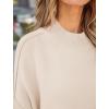 imageZESICA Womens Fall 2025 Casual Long Sleeve Crew Neck Side Slit Oversized Ribbed Knit Pullover Sweater TopsBeige