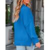 imageZESICA Womens Fall 2025 Casual Long Sleeve Crew Neck Side Slit Oversized Ribbed Knit Pullover Sweater TopsBrightblue