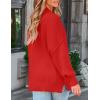 imageZESICA Womens Fall 2025 Casual Long Sleeve Crew Neck Side Slit Oversized Ribbed Knit Pullover Sweater TopsFirered