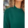 imageZESICA Womens Fall 2025 Casual Long Sleeve Crew Neck Side Slit Oversized Ribbed Knit Pullover Sweater TopsForestgreen