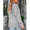 imageZESICA Womens Fall 2025 Casual Long Sleeve Crew Neck Side Slit Oversized Ribbed Knit Pullover Sweater TopsGrey