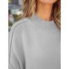 imageZESICA Womens Fall 2025 Casual Long Sleeve Crew Neck Side Slit Oversized Ribbed Knit Pullover Sweater TopsGrey