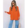 imageZESICA Womens Fall 2025 Casual Long Sleeve Crew Neck Side Slit Oversized Ribbed Knit Pullover Sweater TopsOrange