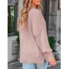 imageZESICA Womens Fall 2025 Casual Long Sleeve Crew Neck Side Slit Oversized Ribbed Knit Pullover Sweater TopsPink