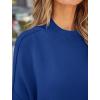 imageZESICA Womens Fall 2025 Casual Long Sleeve Crew Neck Side Slit Oversized Ribbed Knit Pullover Sweater TopsRoyalblue