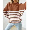 imageZESICA Womens Fall 2025 Turtleneck Batwing Long Sleeve Ribbed Knit Casual Soft Pullover Sweater Jumper TopBrown