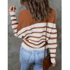 imageZESICA Womens Fall 2025 Turtleneck Batwing Long Sleeve Ribbed Knit Casual Soft Pullover Sweater Jumper TopBrown
