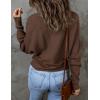 imageZESICA Womens Fall 2025 Turtleneck Batwing Long Sleeve Ribbed Knit Casual Soft Pullover Sweater Jumper TopCoffee