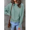 imageZESICA Womens Fall 2025 Turtleneck Batwing Long Sleeve Ribbed Knit Casual Soft Pullover Sweater Jumper TopLake