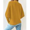imageZESICA Womens Fall 2025 Turtleneck Batwing Long Sleeve Ribbed Knit Casual Soft Pullover Sweater Jumper TopMustard