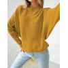 imageZESICA Womens Fall 2025 Turtleneck Batwing Long Sleeve Ribbed Knit Casual Soft Pullover Sweater Jumper TopMustard
