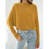 imageZESICA Womens Fall 2025 Turtleneck Batwing Long Sleeve Ribbed Knit Casual Soft Pullover Sweater Jumper TopMustard