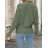 imageZESICA Womens Fall 2025 Turtleneck Batwing Long Sleeve Ribbed Knit Casual Soft Pullover Sweater Jumper TopOlive
