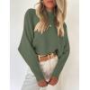 imageZESICA Womens Fall 2025 Turtleneck Batwing Long Sleeve Ribbed Knit Casual Soft Pullover Sweater Jumper TopOlive