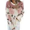 imageZESICA Womens Floral Oversized Sweaters 2025 Fall Crewneck Long Sleeve Casual Chunky Knit Pullover Sweater TopsPink