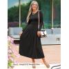 imageZESICA Womens Elegant Long Sleeve Maxi Dress 2025 Fall Crewneck Knit High Wasit Pleated Flowy A Line Casual Party DressesBlack