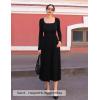 imageZESICA Fall Dresses for Women 2025 Elegant Classy Square Neck Long Sleeve Flowy Wedding Guest Party Midi DressBlack