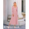 imageZESICA Fall Dresses for Women 2025 Elegant Classy Square Neck Long Sleeve Flowy Wedding Guest Party Midi DressPink