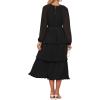 imageZESICA Womens 2025 Long Sleeve Crew Neck Ruffle Tiered Layered Chiffon Flowy Swing Long Midi DressBlack