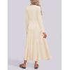 imageZESICA Womens Elegant Maxi Dresses 2025 Fall Long Sleeve Button Casual A Line Boho Flowy Dress with PocketsApricot