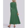 imageZESICA Womens Elegant Maxi Dresses 2025 Fall Long Sleeve Button Casual A Line Boho Flowy Dress with PocketsBlackish Green